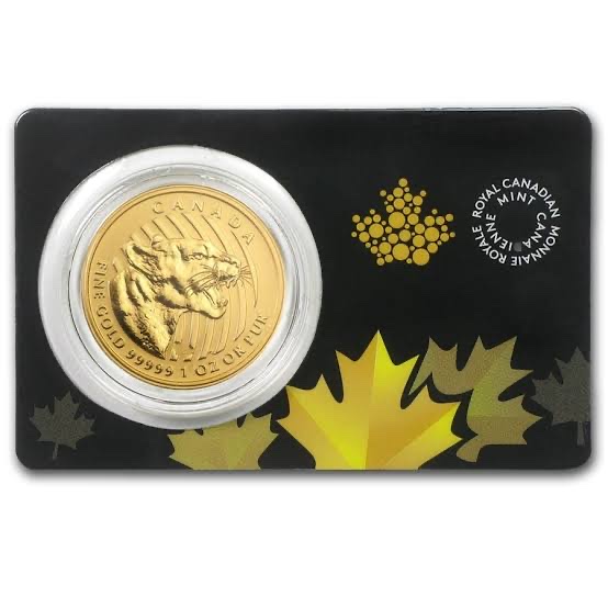 1 oz Canadian Gold Growling Cougar .99999 (2015)