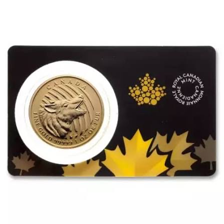 1 oz Canadian Gold Howling Wolf .99999 (2014)